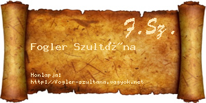 Fogler Szultána névjegykártya